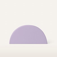 Pastel purple semicircle shape, geometric design element