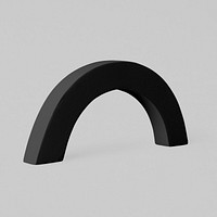 Black arch, geometric shape sticker, isolated object design psd