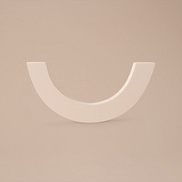 Beige arch, geometric shape sticker, isolated object design psd