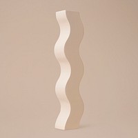 Beige wavy, geometric shape sticker, isolated object design psd