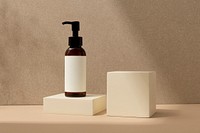 Pump bottle, beauty product packaging, blank label design