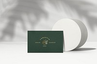 Business card mockup, wellness business branding psd