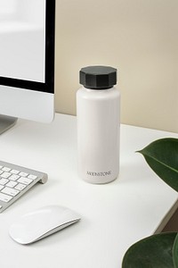 Thermal bottle mockup, minimal product design psd