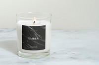 Scented candle label mockup psd, business branding design