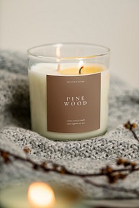 Scented candle label mockup psd, business branding design