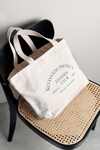 Canvas tote bag mockup psd in minimal style