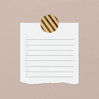 Reminder note mockup, cute stationery design psd