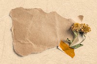 Kraft paper mockup, botanical design psd