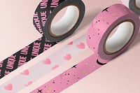 Pink tape rolls, stationery element