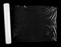 Stretch wrap film roll, black background