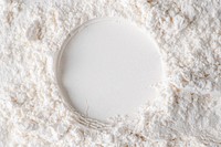 White powder background, round frame design