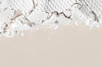 Powder border, beige background, collage element design psd