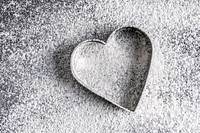 Heart powder background, cookie cutter shape design