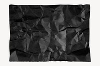 Black crumpled paper mockup, stationery psd