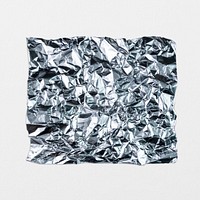 Silver aluminum foil psd, isolated object, collage element