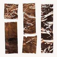Wrinkled bronze duct tape set vector