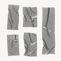 Wrinkled gray matte tape psd