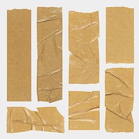 Wrinkled kraft tape vector set