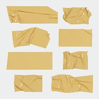 Wrinkled packing tape set psd