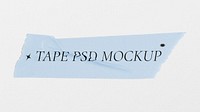 Tape mockup, blue stationery design psd