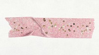 Tape mockup, glittery pink stationery design psd