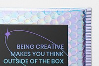 Iridescent bubble mailer bag, shipping packaging design