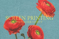 Screen printing PSD filter effect, photoshop add-on