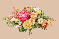 Flower bouquet, collage element psd