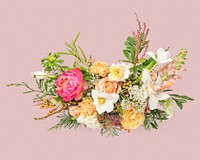 Flower bouquet, collage element psd