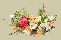 Flower bouquet, collage element psd