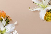 Flower border, brown background, design space