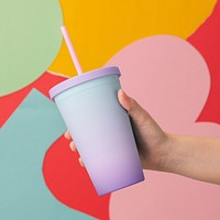 Gradient tumbler, reusable product packaging with design space