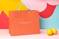 Shopping bag mockup, fashion branding design psd