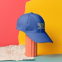 Baseball cap mockup, fashion headwear accessory psd