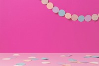 Festive product background mockup, pink celebration psd