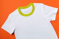 White t-shirt, casual fashion with green collar