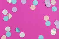 Pink confetti background, paper craft, celebration concept