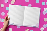 Notebook page mockup, school stationery psd