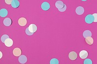 Pink confetti background, paper craft, celebration concept