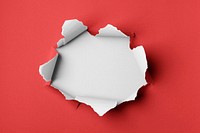 Torn paper hole background, red texture design