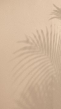 Minimal beige phone wallpaper, leaf shadow background