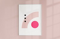 Photo frame mockup, abstract memphis artwork on the wall decoration psd