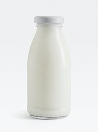 Fresh milk in a glass bottle mockup