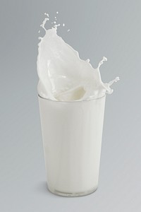 Milk splashing from a glass mockup