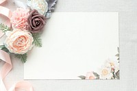 Blank card mockup decorated with flowers