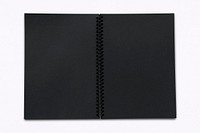 Black opened notebook pagemockup
