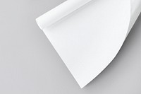 Blank white rolled chart paper mockup on a gray background