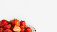 Fresh strawberries food photography. Visit <a href="https://monikagrabkowska.com/" target="_blank">Monika Grabkowska</a> to see more of her food photography.