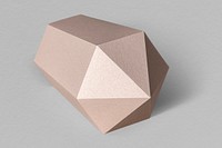 Pink hexagonal prism  paper craft on a gray background