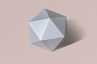 3D silver hexagon shaped paper craft on a dull pink background